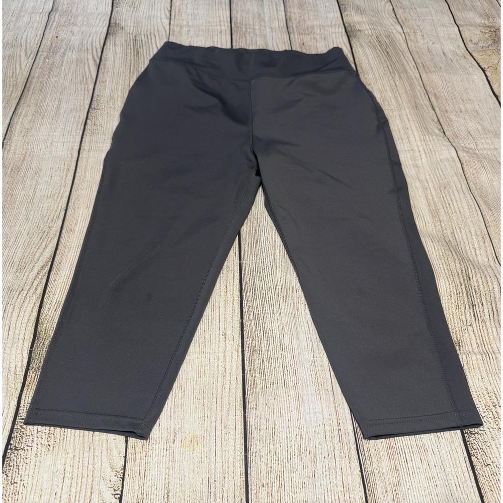 POPFIT Pop Fit Crop Leggings Gray with Pockets 18" Inseam Sz 2XL EXCELLENT Tub32